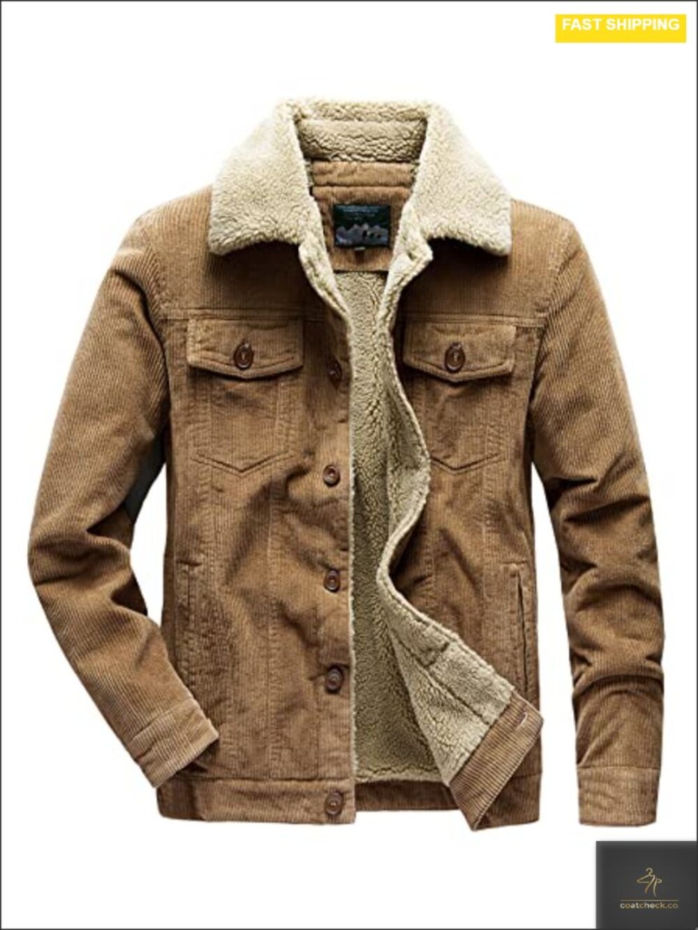 Men's Sherpa Corduroy Trucker Jacket Fleece Lined